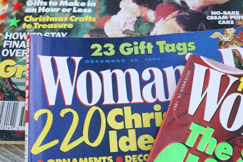 photo of lot 90s vintage Woman's Day Christmas magazines baking, holiday recipes, tons of ads! #7